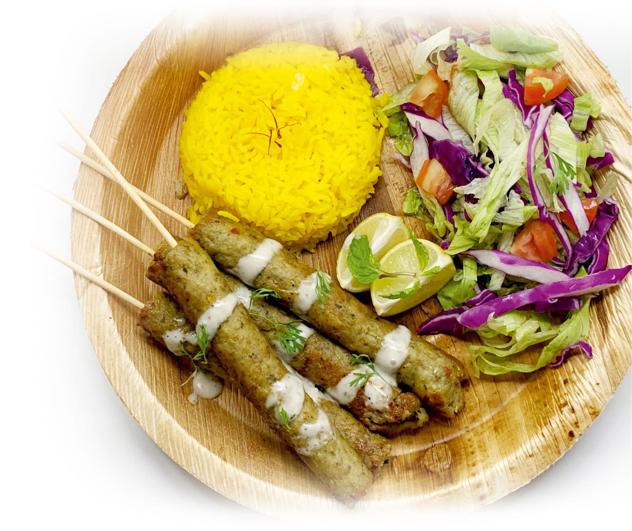 Sheek Kebabs & Saffron Rice Meal Zorabian Chicks Pvt Ltd